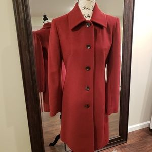 Jones New York maroon/rusty red long coat